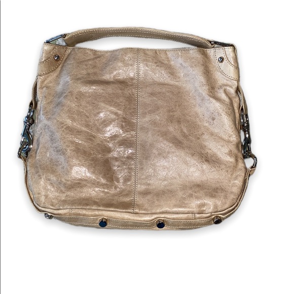 Rebecca Minkoff Nikki Camel Light Tan Silver Studded Handbag Hobo Purse - Picture 2 of 16